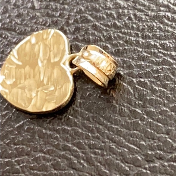 10k White Gold Hammered Mini Heart Small Necklace